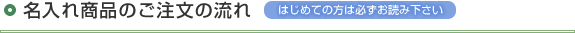 名入れ商品のご注文の流れ　はじめての方は必ずお読み下さい