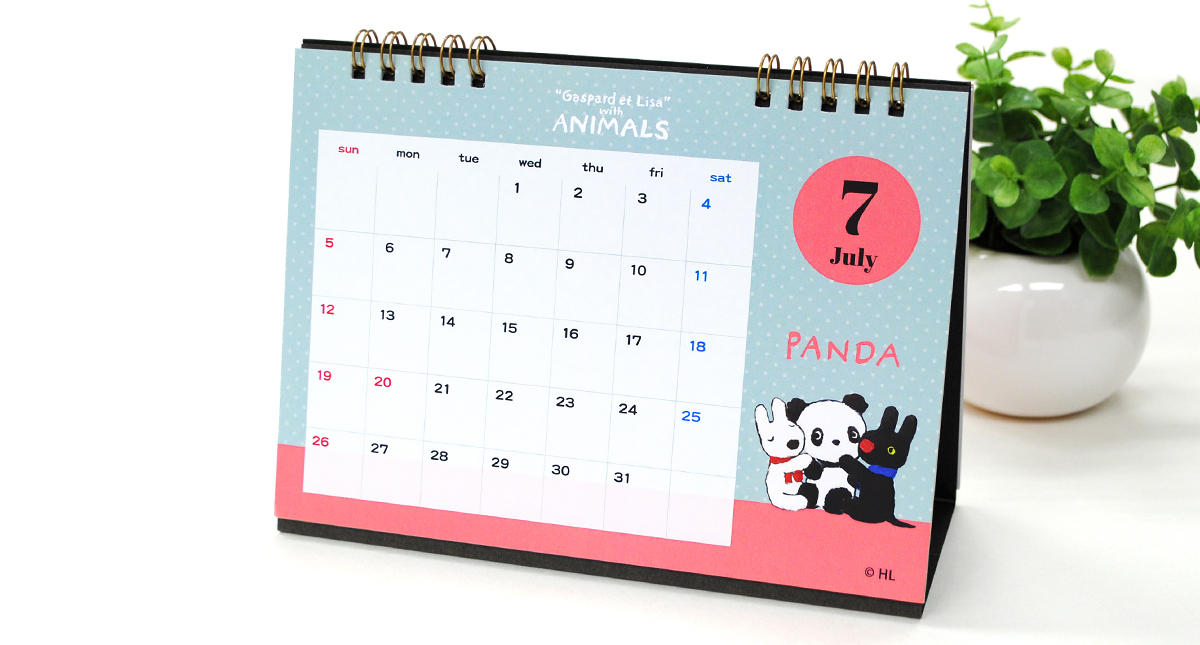 卓上カレンダー-リサとガスパール（2026年1月始まり）