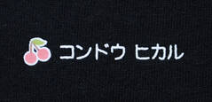 名 コラージュ　さくらんぼ　文字色白