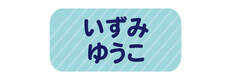 オミとリカ 洗えるお名前シ みずいろ