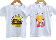 お名前ペアTシャツ-ハンバーガー ＆ ポテト