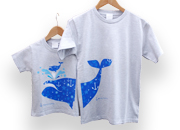 お名前親子ペアTシャツ-おやクジラこクジラ